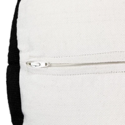 Northlight 18" Black And White Striped Outdoor Woven Pouf Ottoman 5 Northlight 18" Black And White Striped Outdoor Woven Pouf Ottoman - Image 5