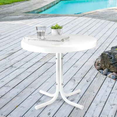 Northlight 22" Outdoor Retro Tulip Side Table, White 1 Northlight 22" Outdoor Retro Tulip Side Table, White