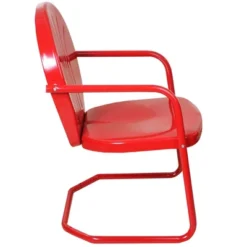 Northlight 34" Outdoor Retro Metal Tulip Armchair, Red -Northlight GUEST d6833864 5d8c 4c34 a4a8 48c9b80d2408