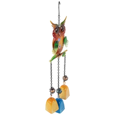 Northlight 10" Green Metal Owl Outdoor Garden Windchime 2 Northlight 10" Green Metal Owl Outdoor Garden Windchime - Image 2