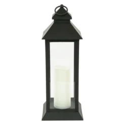 Northlight 15" LED Battery Operated Black Lantern With Flameless Candle 6 Northlight 15" LED Battery Operated Black Lantern With Flameless Candle -Northlight GUEST daca2e51 dbfc 4e92 b59d a26a01394dd3