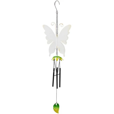 Northlight 15.75" Orange And Green Metal Butterfly Outdoor Garden Windchime 4 Northlight 15.75" Orange And Green Metal Butterfly Outdoor Garden Windchime - Image 4