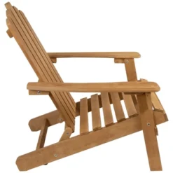 Northlight 36" Natural Stained Classic Folding Wood Adirondack Chair -Northlight GUEST e471a7e6 7954 4f3d 8308 5a1a15bab567