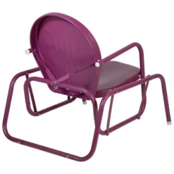 Northlight Outdoor Retro Metal Tulip Glider Patio Chair, Purple -Northlight GUEST e5794463 5f0d 4379 98d4 29c72de65245