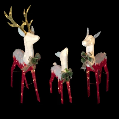 Northlight Set Of 3 Lighted Red Reindeer Family Outdoor Christmas Decoration 2 Northlight Set Of 3 Lighted Red Reindeer Family Outdoor Christmas Decoration - Image 2