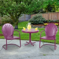 Northlight 22" Outdoor Retro Tulip Side Table, Purple