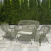 Northlight 4-Piece West Bay Driftwood Resin Wicker Outdoor Patio Conversation Set