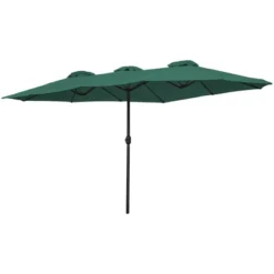 Northlight 15' Outdoor Patio Market Umbrella With Hand Crank, Green -Northlight GUEST ee765e84 4945 494e 8d75 23ee74d122d5